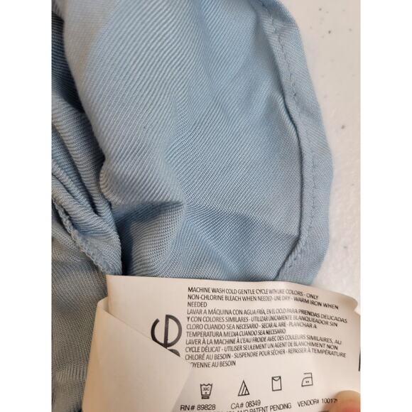 NWT Nine West Blue V-Neck Short Sleeve Woven Popover Top Women's Size Medium - Picture 10 of 10